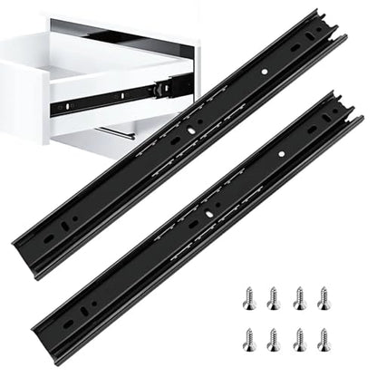 12 Inch Drawer Slide, YAOBVIS 1 Pair Heavy Duty Full Extension Ball Bearing Drawer Runners, Smooth Side Mount Cabinet Rails for Kitchen, Bathroom, Garage and Tool Cabinets - size: 12 Inch