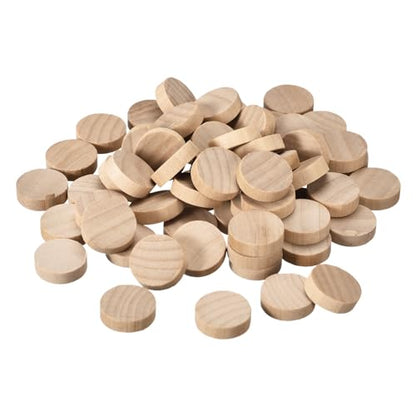 uxcell 60Pcs Flat Head Wood Plugs, 23/32 Inch Wooden Button Screw Plug Wood Plugs Screw Hole Covers for Furniture Tables Chairs - size: 23/32 Inch