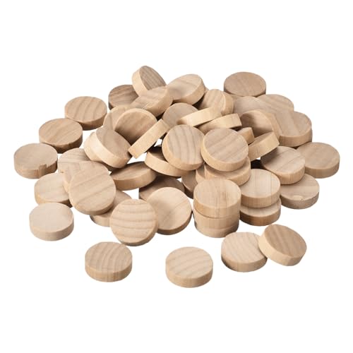 uxcell 60Pcs Flat Head Wood Plugs, 23/32 Inch Wooden Button Screw Plug Wood Plugs Screw Hole Covers for Furniture Tables Chairs - size: 23/32 Inch