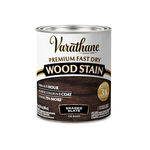 Varathane Premium Fast Dry Shaded Slate Wood Stain - color: Shaded Slate, size: 1 Quart (Pack of 1)
