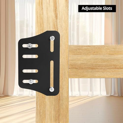 QWORK Bed Frame Brackets, 2 Pcs Heavy Duty Bed Frame Adapter to Connect Headboard Footboard