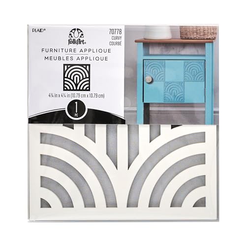 FolkArt Furniture Applique, Curvy, 4.25" x 4.25", Perfect for DIY Home Décor Craft Projects, 70778 - size: 4.25" x 4.25", style: Curvy