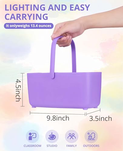 GAMENOTE Paint Brush Cleaner, Paint Brush Holder and Palette, Purple - color: Purple