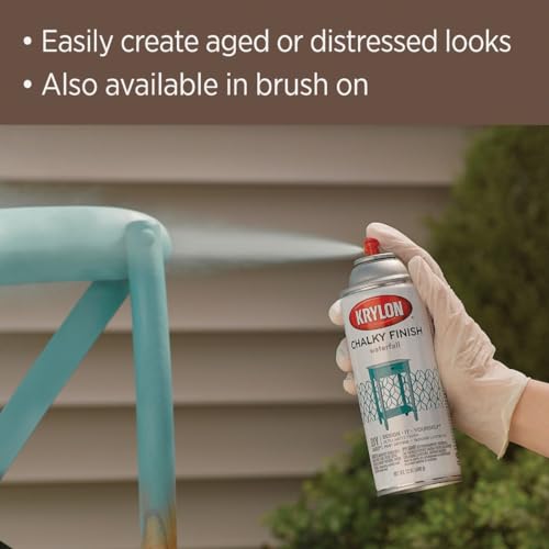 Krylon 135513 Chalky Finish Aerosol Spray Paint 12oz, Dark Brown Wax Coating - color: Dark Brown Finishing Wax, size: 12 Ounce (Pack of 1)