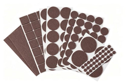 New Talent 136 PCS Premium Furniture Pads Felt Furniture Pads- Felt Pads Furniture Feet Best Wood Floor Protectors - Protect Your Hardwood & Laminate Flooring! Brown - size: 136pcs Brown, Round & Square