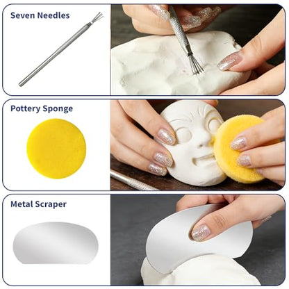 OSBANG Air Dry Clay Glaze and Tools Kit, Gloss Clear Varnish with 29-Piece Clay Sculpting Set - size: Gloss Glaze Tool Kit