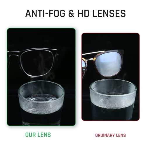 TOREGE Safety Glasses, Fashionable Protective EyewearWith Clear, Anti Fog Lenses - color: Black&clear Lens