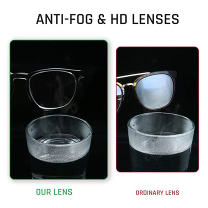TOREGE Safety Glasses, Fashionable Protective EyewearWith Clear, Anti Fog Lenses - color: Black&clear Lens