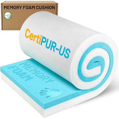 1 inch Memory Foam Pad, Thick Gel Infused Cushion for Mattress Topper Pet Bed Gaming Chair RV Outdoor Sofa Breathable Low VOCs Cut to Size (24 * 72 * 1 in) - size: 24*72*1 IN
