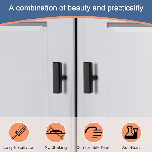 AEEKEL 30 Pack Matte Black Kitchen Cabinet Knobs, 2" Length Drawer Handles - color: Matte Black, size: Single Hole