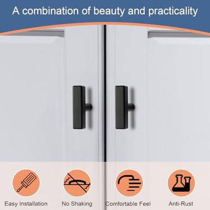 AEEKEL 30 Pack Matte Black Kitchen Cabinet Knobs, 2" Length Drawer Handles - color: Matte Black, size: Single Hole