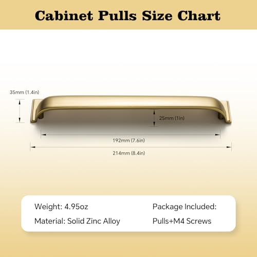 Goo-Ki 6 Pack Champagne Bronze Cup Pulls for Cabinet Zinc Alloy Kitchen Hardware,7-1/2 Inch Hole Center Channing Bin Cup Drawer Pull Handles - color: Champagne Bronze, size: 7-1/2 Inch Hole Center