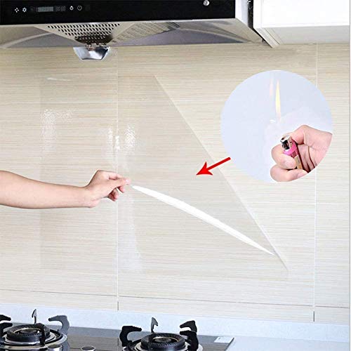Clear Contact Paper Oil Proof Waterproof Wallpaper for Kitchen Backsplash - size: 23.6"W x 196"L
