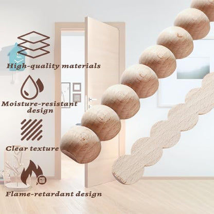 12 Pcs Peel and Stick Decorative Beaded Wood Trim – 15.75" Half Wood Bead Moulding Strips for DIY Door, Mirror Frame, Cabinet, Wall Edge, Farmhouse Furniture, Crafts & Home-Width 1.4 x Thickness 1cm - size: Width 1.4cm x Thickness 0.7cm