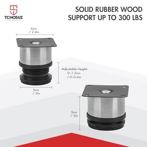 2 Inch Heavy-Duty Metal Furniture Legs 4-Pack Modern Round Feet - size: 2"/5cm