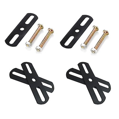 4 Set Bed Support Legs Mending Plate with Mounting Screws Bolts Hardware Flat Plate Straight Bracket Brace for Adjustable Height Bed Support Legs Bed Frame Center Support Legs Slats Reinforce