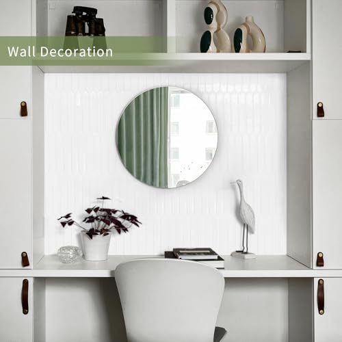 White Long Hexagon Tile Peel and Stick Backsplash, 10 Sheets Self-Adhesive Wall Tiles Stick on Back Splash for Kitchen, Bathroom, Fireplace,RV(12"×12") - color: White