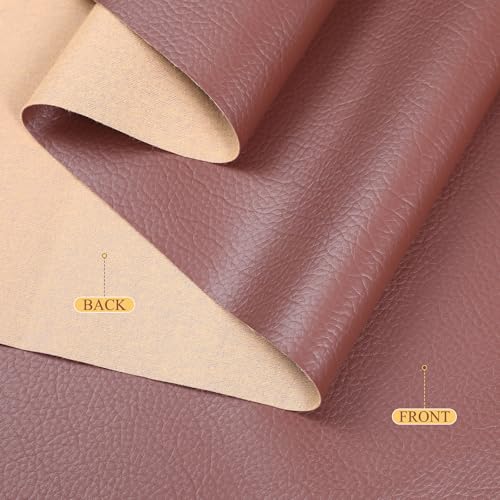 Faux Leather 0.7mm Upholstery Fabric by the Yard 12 Yard Chocolate Brown - color: Chocolate Brown, size: 12 Yard