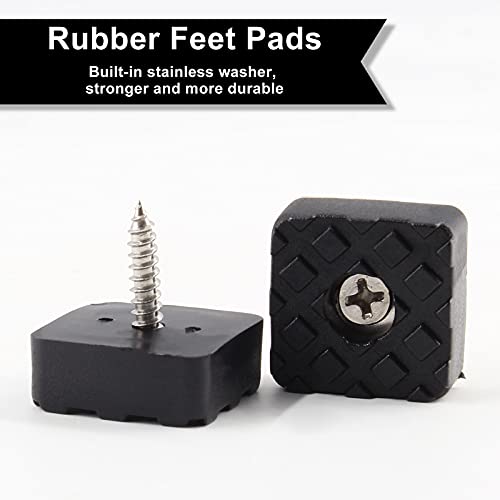 Bonsicoky 0.87Inch/22mm Rubber Furniture Pads, Black, 20Pcs - size: 22mm (Square, Black)
