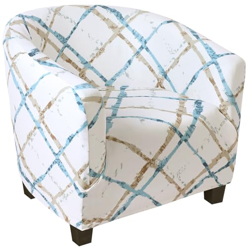SearchI Club Chair Slipcover Stretch Barrel Chair Covers Printed Tub Chair Slipcovers Soft Spandex Armchair Sofa Cover Removable Couch Furniture Protector for Living Room (Geometric Stripe) - color: Geometric Stripe