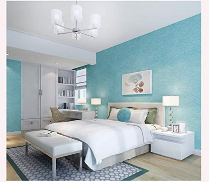 MelunMer Blue Silk Wallpaper Peel and Stick Removable Textured 15.7"x393" - color: Blue, size: 15.7" x 393"
