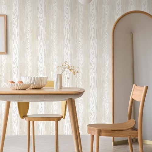 White and Gold Wood Contact Paper 17.3"x400" Peel and Stick Wallpaper - color: Natural Wood-White Gold, size: 17.3" x 400"