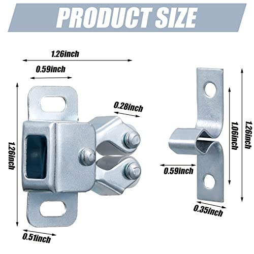 Bonuci 20 Pcs Cabinet Door Latch and Catch Hardware, Silver - color: Silver