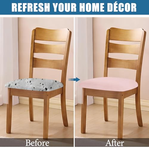 Smiry Velvet Seat Covers for Dining Room Chair Set of 2 - color: Light Pink, size: Set of 2