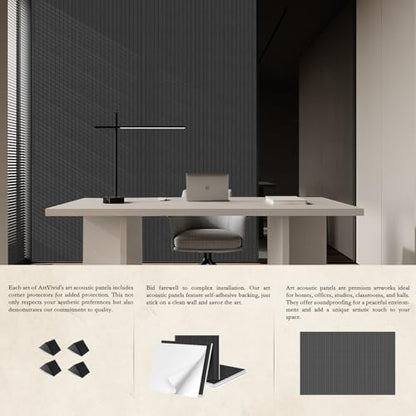 ArtVivid 6 Pack Large Acoustic Panels, Soundproof Wall Panels - color: Black, size: 24"×24"(6pcs)
