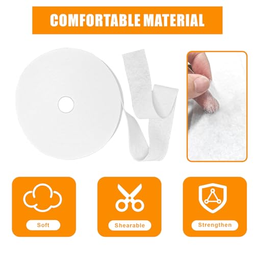3 Rolls Jelly Roll Batting Strips for Rugs 2 1/2 inch Total 150 Yards - color: White-3Roll-6.4