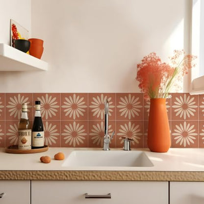7.87×7.87in Bohemian Peel and Stick Tiles Wall Sticker Self-Adhesive Tile Kitchen Bathroom Waterproof Wear-Resistant Home Decor -20pcs - size: 7.87"×7.87"-20 pcs