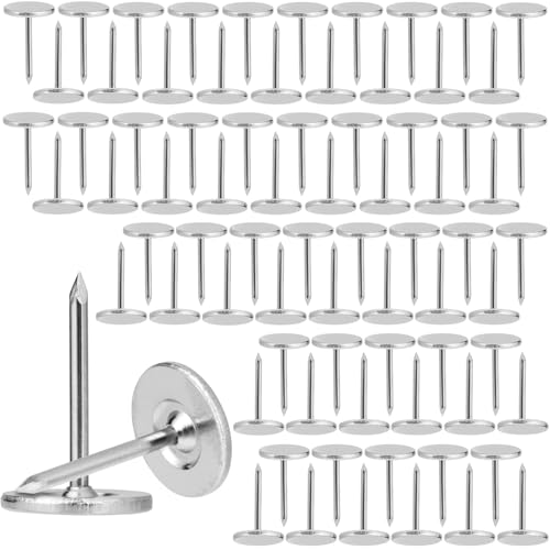 120pcs Flat Head Thumb Tacks for Wall, Silver, 0.4" x 0.6" - color: Silver, 120pcs