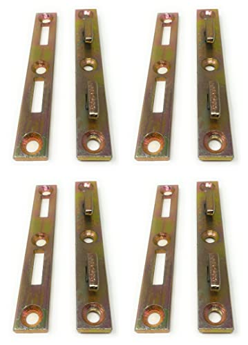 METAL MAGERY Bed Rail Fasteners 4" Set of 4 Bed Rail Brackets Heavy Duty Bed Frame Rail Hardware