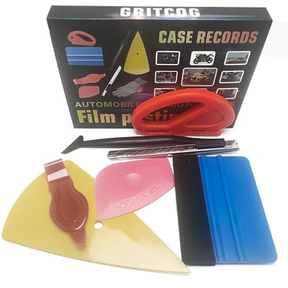 Professional Vinyl Wrap Tool Kit – 8-in-1 Car & Motorcycle Tint Installation Set with Felt Squeegee, Film Cutter, Utility Knife, Gloves – for Window Tint, PPF, Decals, Paint Protection Film