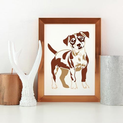FINGERINSPIRE Puppy Stencils with a Brush 11.7x8.3Inch Chinese Little Dog Painting Stencils Cartoon Dog Pattern Stencil Animal Themes PET Template for Wood Floor Tile Wall Fabric Furniture DIY - color: Puppy