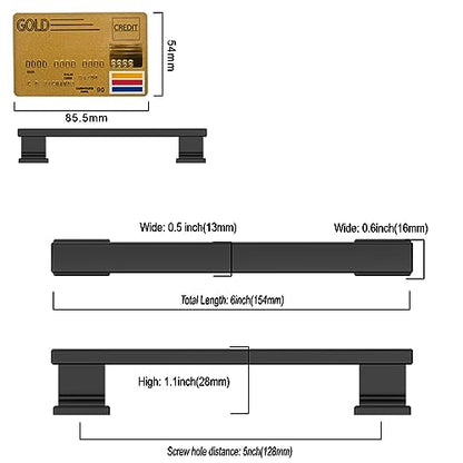 Amerdeco 10 Pack Matte Black Cabinet Pulls 5" - color: Matte Black, size: 5" hole center