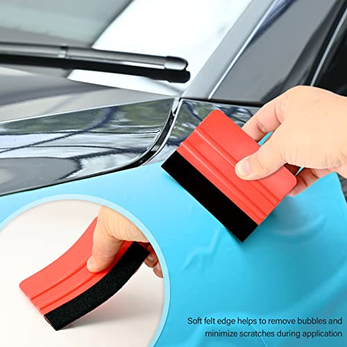 Gomake Vinyl Wrap Tool Kit Car Window Tint Installation Tools Wrapping Kit - color: Red