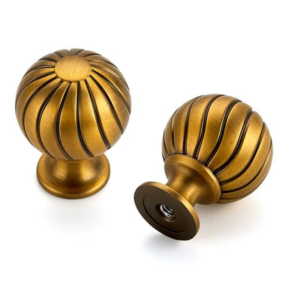12 Pack Brushed Brass Cabinet Knobs, 1 Inch Round Dresser Drawer Knobs - color: Brushed Brass