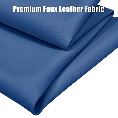 Faux Leather Fabric,54"x72" Thick Durable Synthetic Upholstery Leather Vinyl, Soft Smooth Waterproof, Durable,Replacement Renovate for Wallets, DIY Projects, Furniture, Car Seats 2 Yards-Blue - color: Blue, size: 2 Yards (54" x 72")