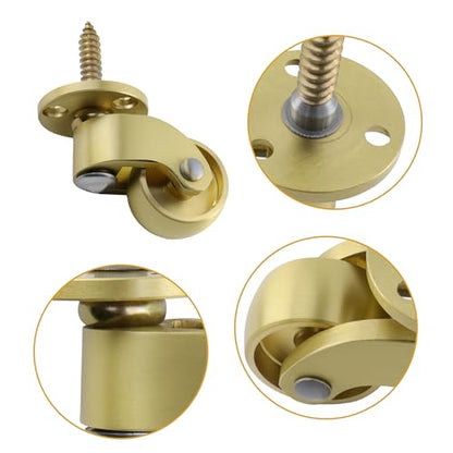 4 Pcs Universal Caster Wheels, Heavy Duty 360 Degree Rotation Brass Stem Casters Trolley Wheels for Trunk Box Furniture Cabinet Sofa Trolley Chairs Bed