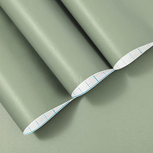 Sage Green Wallpaper Stick and Peel Green Contact Paper Removable Wallpaper - color: Sage Green, size: 17.7" x 118"