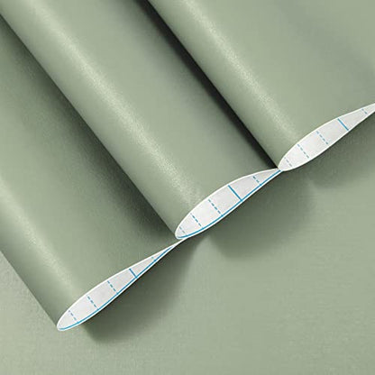 Sage Green Wallpaper Stick and Peel Green Contact Paper Removable Wallpaper - color: Sage Green, size: 17.7" x 118"