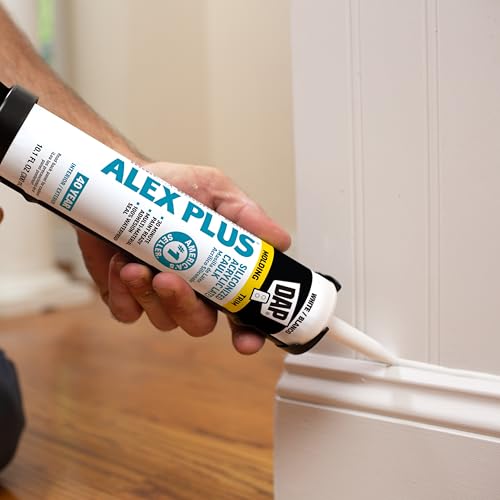 DAP Alex Plus Acrylic Latex Caulk, White, 10.1 Oz (7079818152) (Pack of 2) - size: 10.1 Oz (Pack of 2)