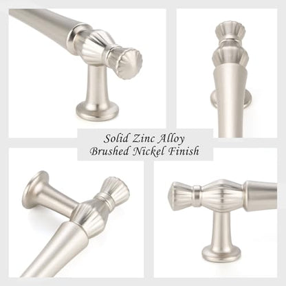7-1/2 Inch Brushed Nickel Cabinet Pulls 5 Pack French Style P2408 - color: Brushed Nickel, size: 7-1/2" Hole Centers-5 Pcs