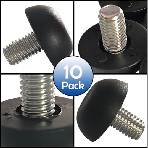 Hooshing 10PCS 8mm x 1.25 M8 Stainless Steel Adjustable Furniture Levelers - size: M8