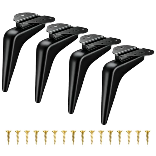 7 Inch Metal Furniture Legs,Sofa Couch Legs Set of 4,DIY Replacement for Dresser Cabinet Cupboard Ottoman (Matte Black) - color: Matte Black