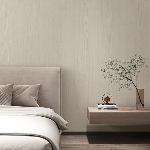 Haimin Wallpaper (24in X 393in) Wood Contact Paper Peel and Stick Self-Adhesive and Removable Wallpaper for Cabinet Wall Furniture Countertop Kitchen Room Wood Grain Wall Paper (Off-White (05)) - color: Off-white (05)