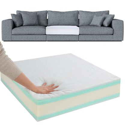 HOMBYS Memory Foam Couch Cushion Replacement, High Density Upholstery Foam Wrapped with Memory Foam & Polyester Batting, Sofa Cushions Inserts with Dacron Fiber Layer,with Removable Cover,6"x24"x27" - size: 6 inch Thick-24"x27"