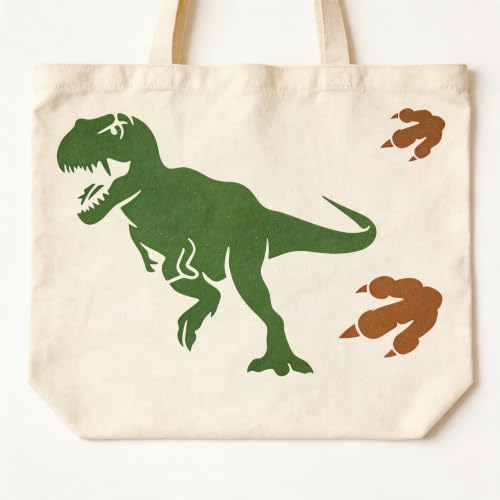 TIAMECH A4 Reusable T-Rex Dinosaur Footprint Stencil for Painting - color: T-Rex Dinosaur Footprint
