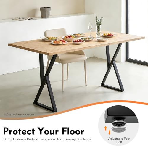32 Inch Metal Table Legs Set of 2, 440 lbs Capacity Desk Legs - size: 32 Inch